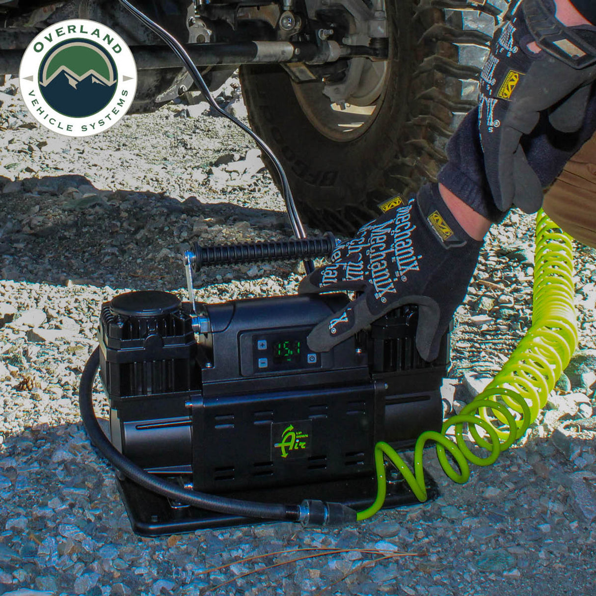 EGOI Portable Single/Dual Motor Air Compressor System With Control Panel, Storage Bag, Hose & Attachments