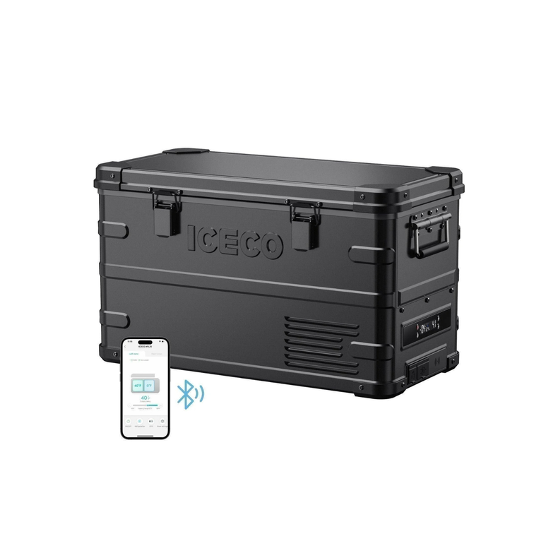 ICECO APL35 dual zone aluminum 12V portable fridge freezer black for overlanding camping RV and truck builds