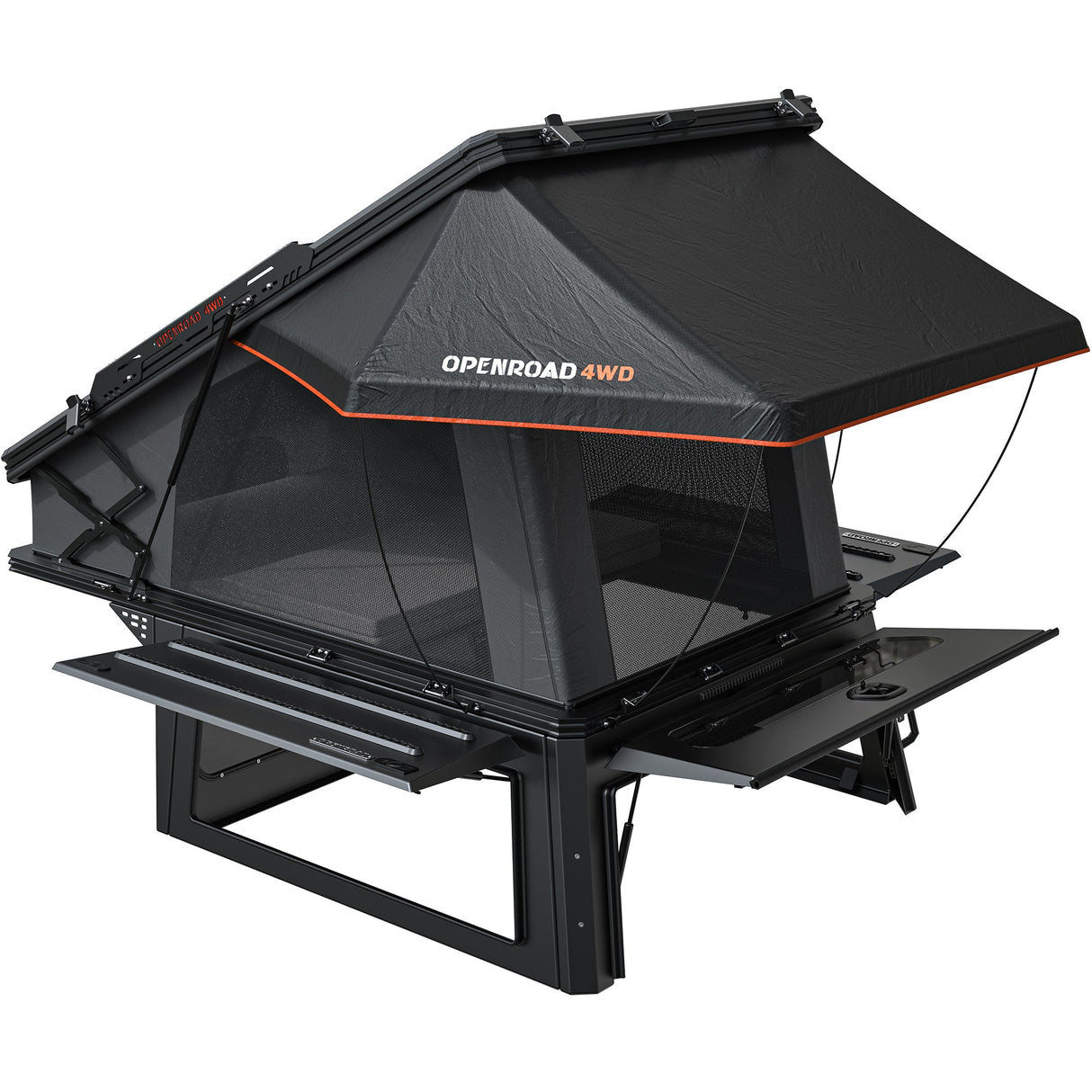 OPENROAD aluminum truck topper integrated rooftop tent overland camper open