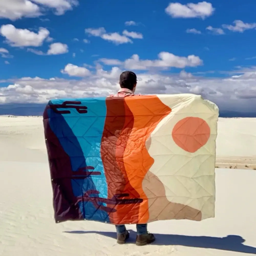 Reversible Packable Blanket + Poncho- Nature
