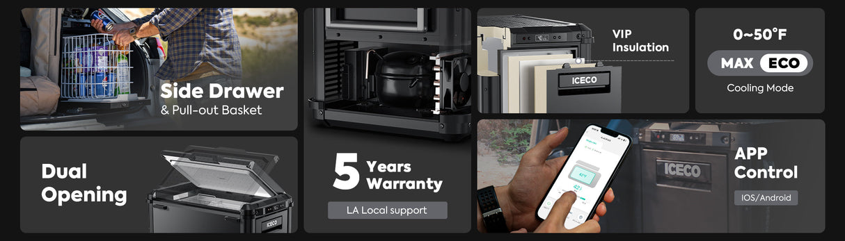 ICECO VL45Pro Plus features side drawer dual opening app control and 5 year warranty