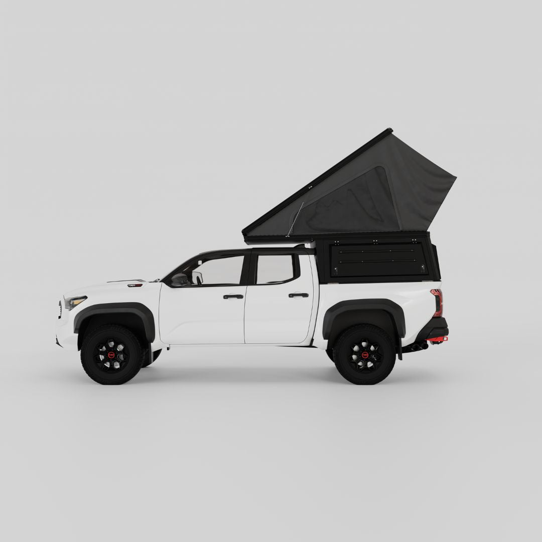 Side view of Inca4x4 wedge camper for 2024-2026 Toyota Tacoma