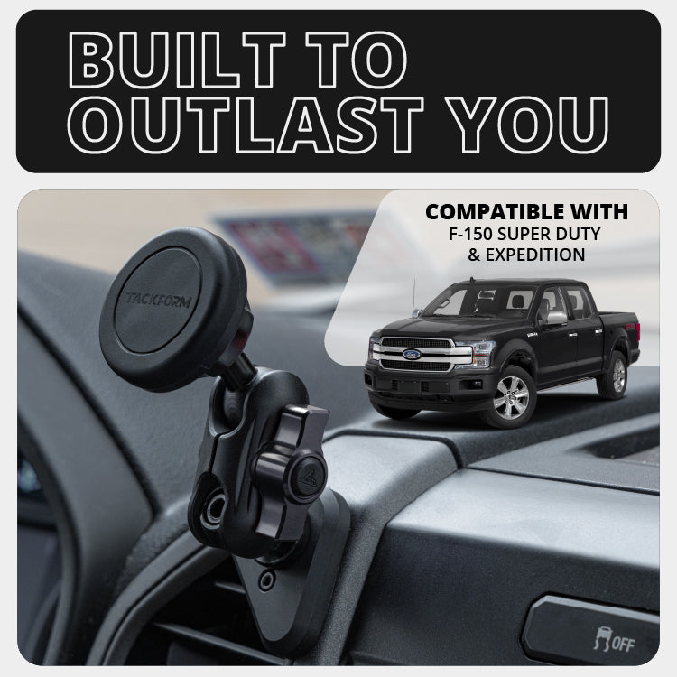 ‘15-‘20 Ford F-150, ‘17-‘22 Super Duty, ‘18-‘21 Expedition LINK™ Vent Mount Bracket With Magnetic Phone Holder | (See Compatibility Info For Year/Trim Details) | Choose Your Arm Length