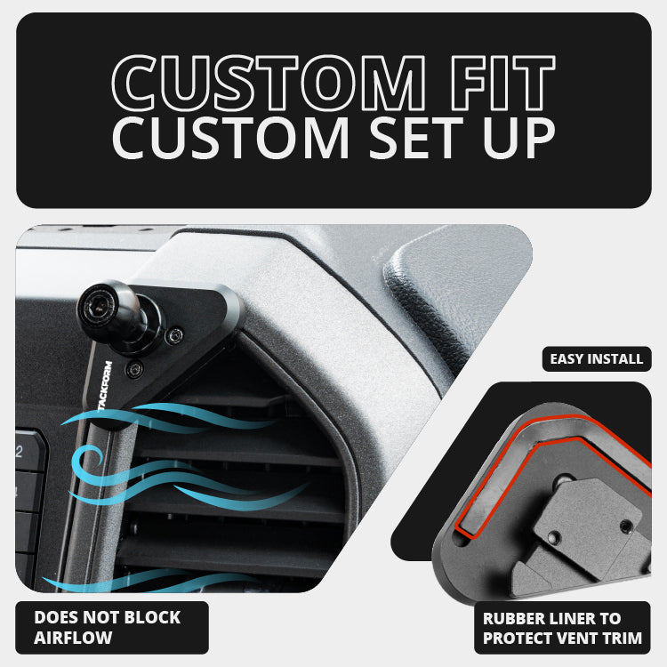 ‘15-‘20 Ford F-150, ‘17-‘22 Super Duty, ‘18-‘21 Expedition LINK™ Vent Mount Bracket | (See Compatibility Info For Year/Trim Details)