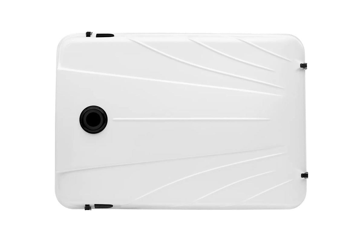 James Baroud Evasion hard shell rooftop tent top view creme shell