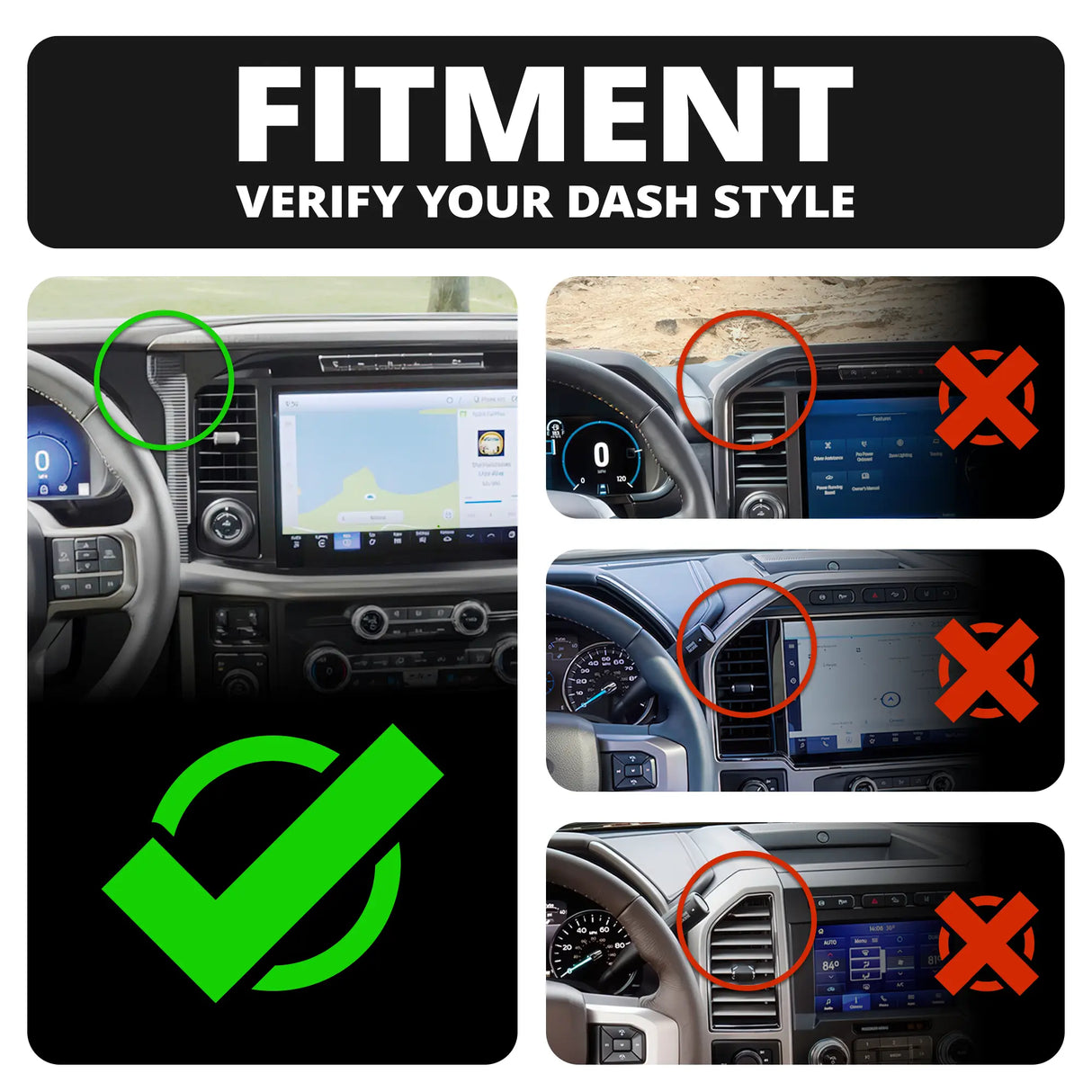 2024+ Ford F-150 (See Compatibility Info For Specific Year/Trim Fitment Details) Tackform Assault Track Picatinny Dash Bracket With Dual MagSafe Phone Mounts | Telescoping Arm