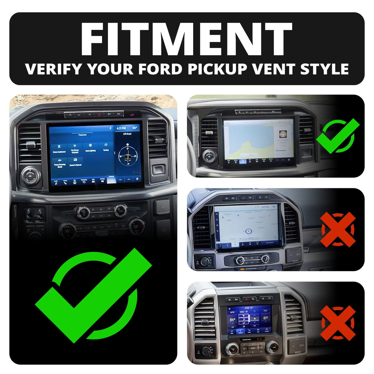 2021+ Ford F-150/Raptor & 2023+ Super Duty LINK™ Vent Mount Bracket With Magnetic Phone Holder | Choose Your Arm Length