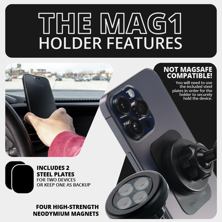 2021+ Ford F-150/Raptor & 2023+ Super Duty LINK™ Vent Mount Bracket With Magnetic Phone Holder | Choose Your Arm Length