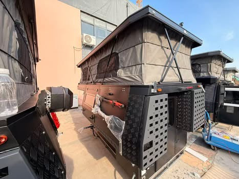 Aluminum pop up slide in overland truck campers