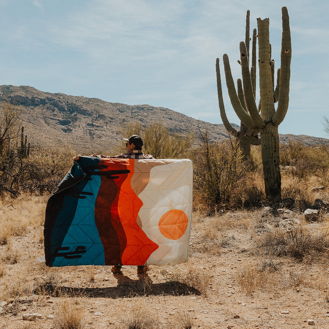 Reversible Packable Blanket + Poncho- Nature