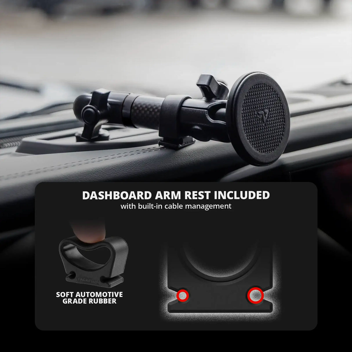 2024+ Jeep Wrangler JL & Gladiator (Not Compatible With 4xe) Tackform Slim Track Dash Bracket With MagSafe Charging Phone Mount | Driver Side