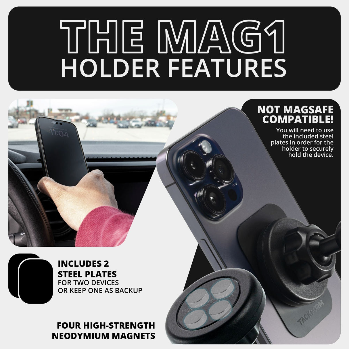 2016-2023 Toyota Tacoma & 2014-2021 Tundra LINK™ Vent Mount Bracket With Magnetic Phone Holder | Choose Your Arm Length