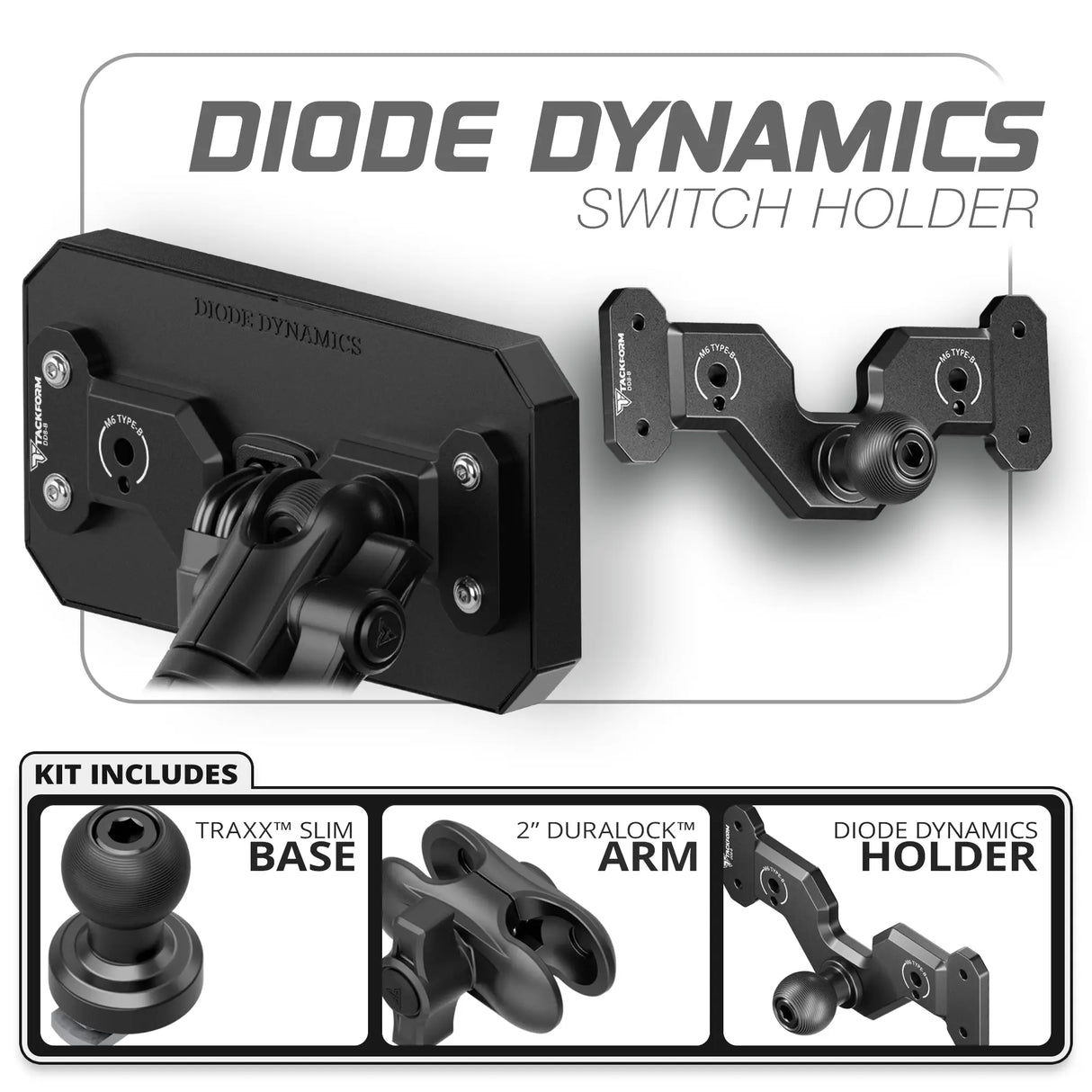 8 Channel Diode Dynamics D-Switch Holder | Slim Track Base | Choose Your Arm Length