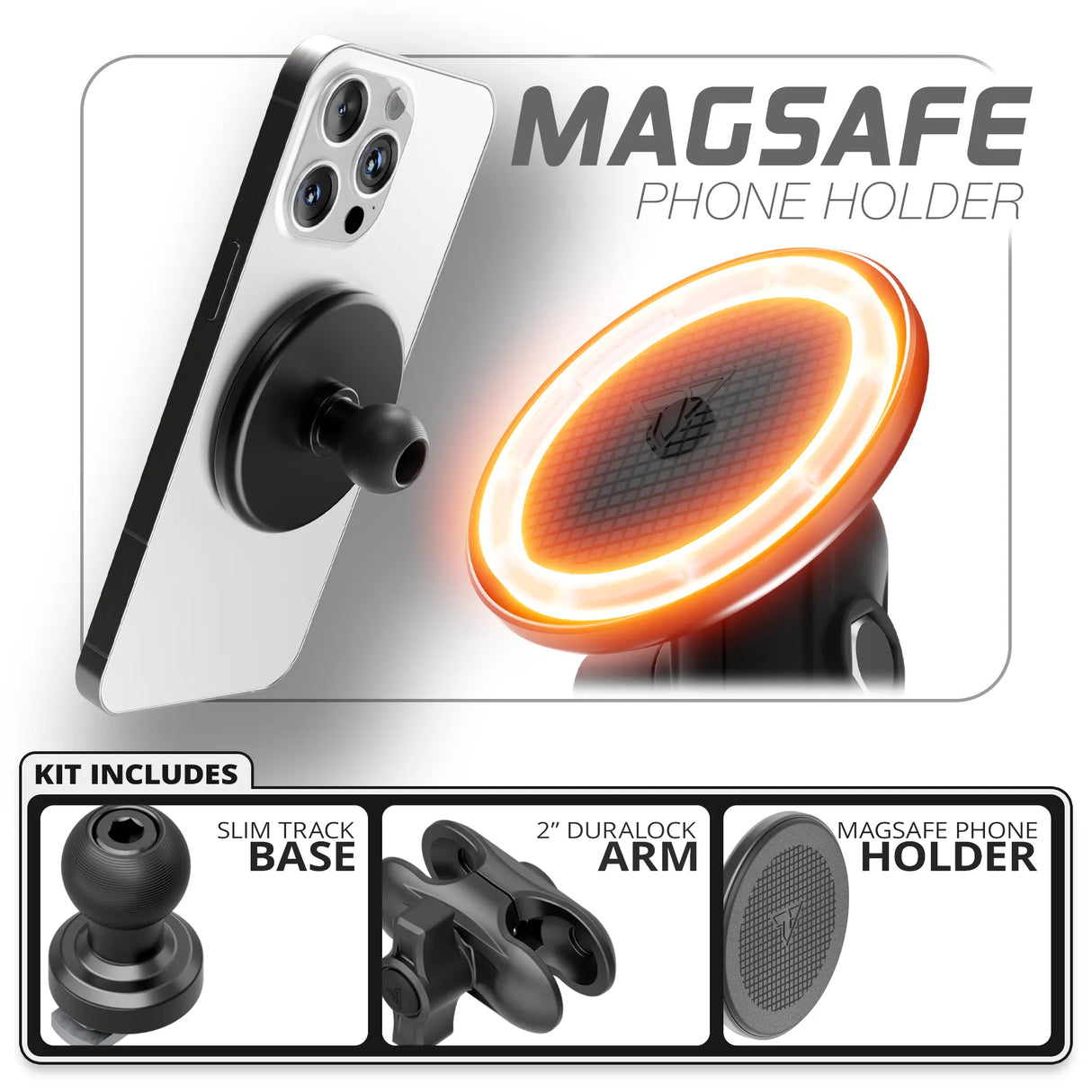 MagSafe Phone Holder | Slim Track Base | 2" DuraLock Arm