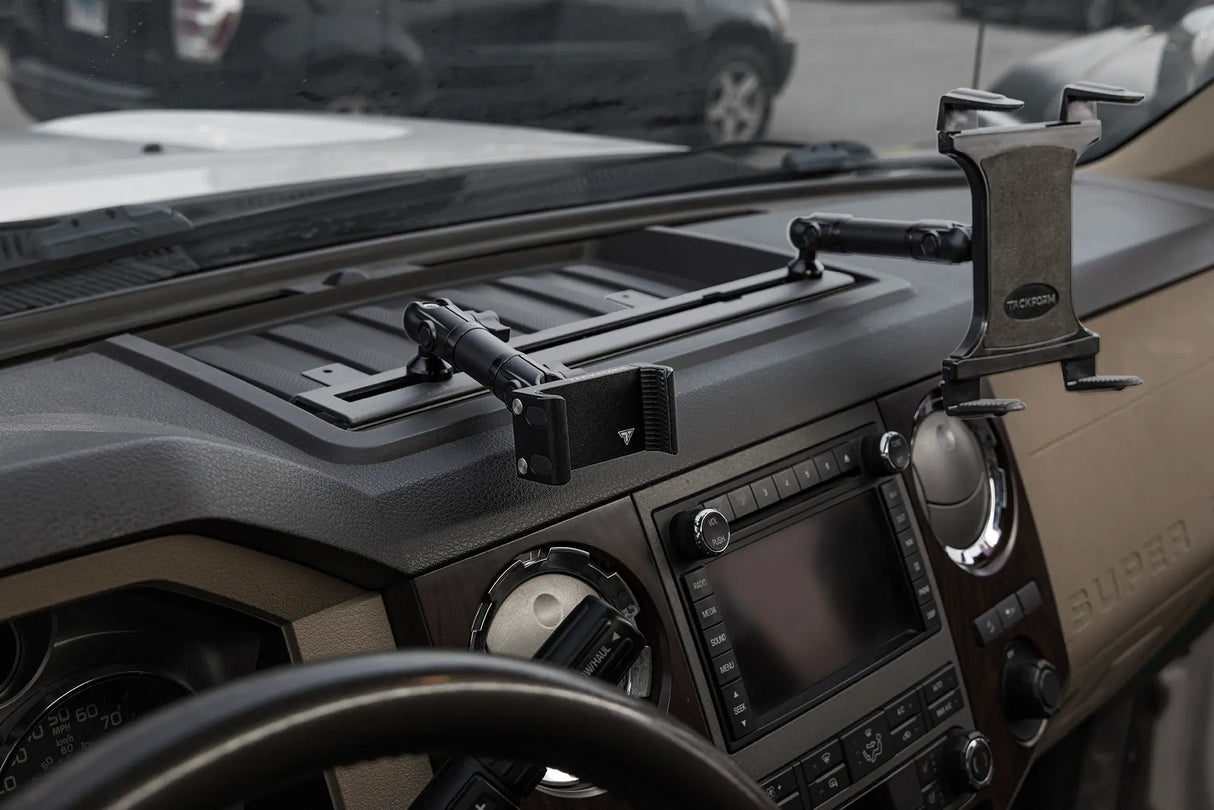 2008-2016 Ford Super Duty & 2011-2025 F-650/750 Tackform Slim Track Dash Bracket | Build Your Own