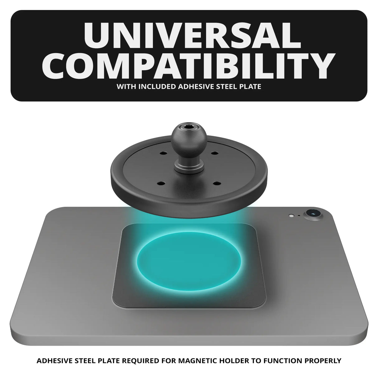 Magnetic Tablet Holder | Slim Track Base | 2" DuraLock™ Arm