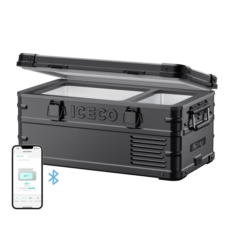 ICECO APL20 20L black single zone 12V portable fridge freezer for overlanding camping truck RV