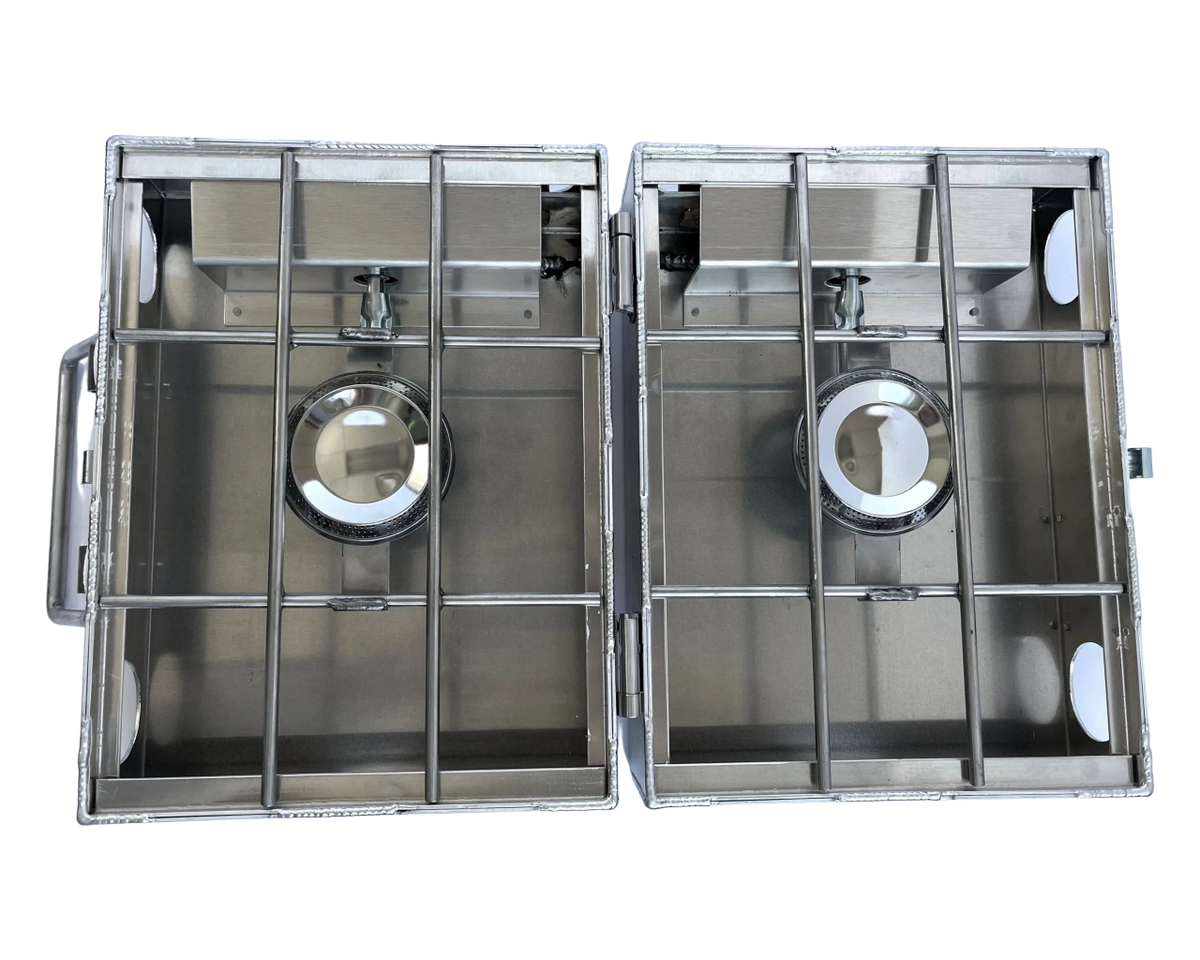 Cook partner 9" 2 Burner Stove w/break apart hinge