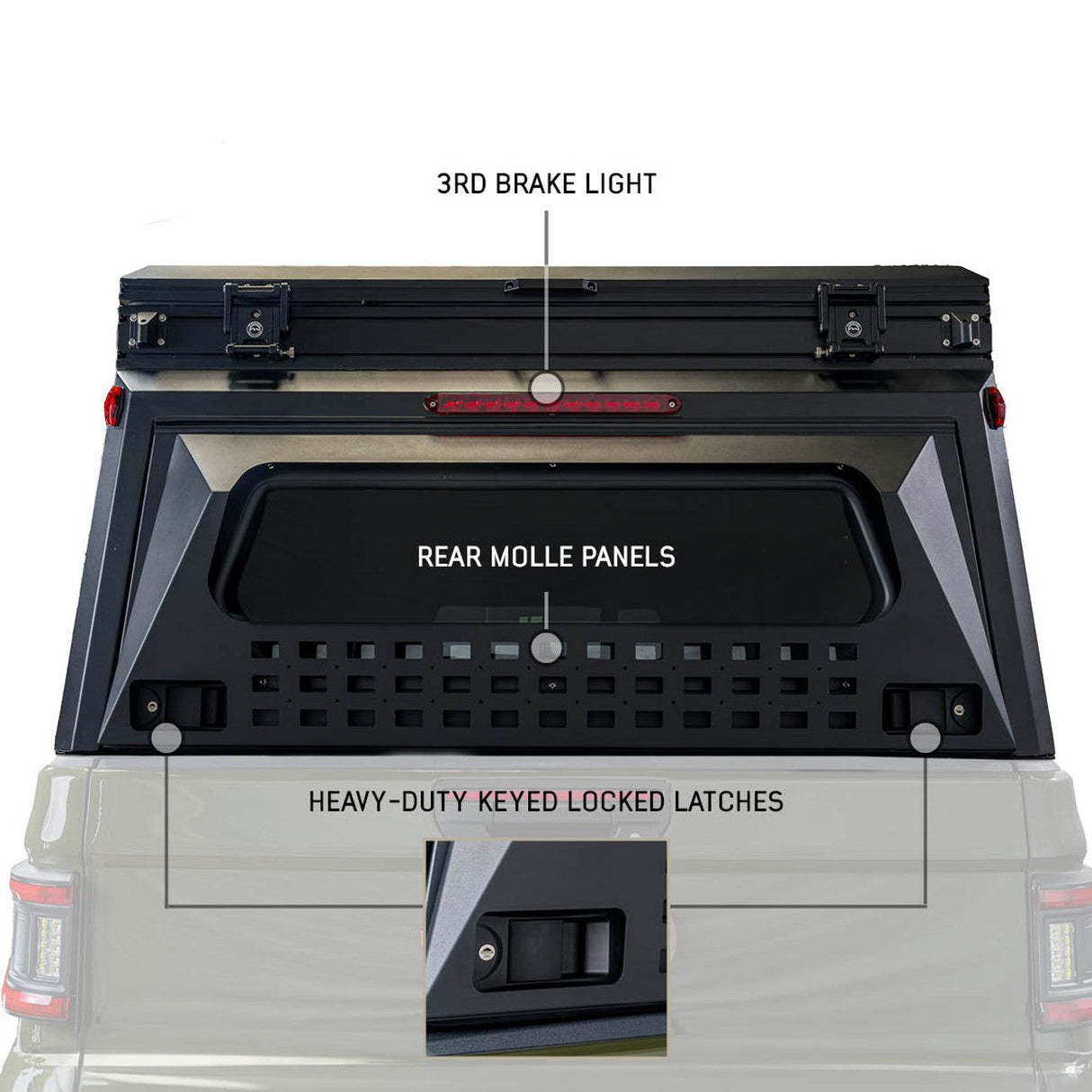 MagPak - Camper Shell/Roof Top Tent Combo W/Lights, Rear Molle Panel, Side Tie Downs, Front & Rear Windows| OVERLAND VEHICLE SYSTEMS