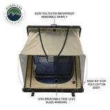 LD TMON Clamshell Aluminum Hard Shell Roof Top Tent - 2 Person Capacity, Tan Body & Green Rainfly