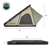 LD TMON Clamshell Aluminum Hard Shell Roof Top Tent - 2 Person Capacity, Tan Body & Green Rainfly