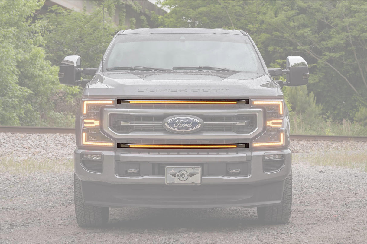 XBG LED DRL Grille Inserts: Ford Super Duty Platinum (20-22 / Amber DRL / Set)