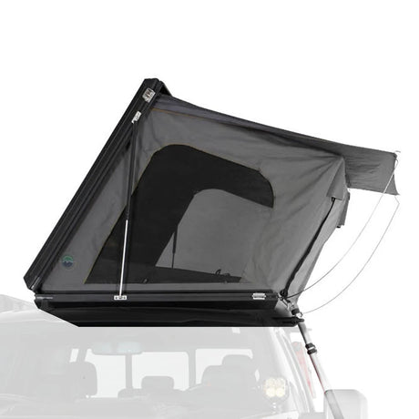 OVS HD Sidewinder 3 Person Side Load Aluminum Hard Shell Roof Top Tent Grey Body & Green Trim hard shell rooftop tent for overlanding