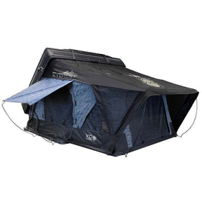 OVS XD Everest Cantilever Aluminum Hard Shell Roof Top Tent Blue Body & Black Rainfly hard shell rooftop tent for overlanding