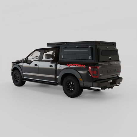 Ford F-150 overland build with low-profile aluminum pop-up camper