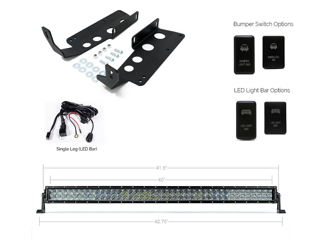 2014-2021 TOYOTA TUNDRA 42" HIDDEN GRILLE CURVED LED LIGHT BAR BRACKETS KIT