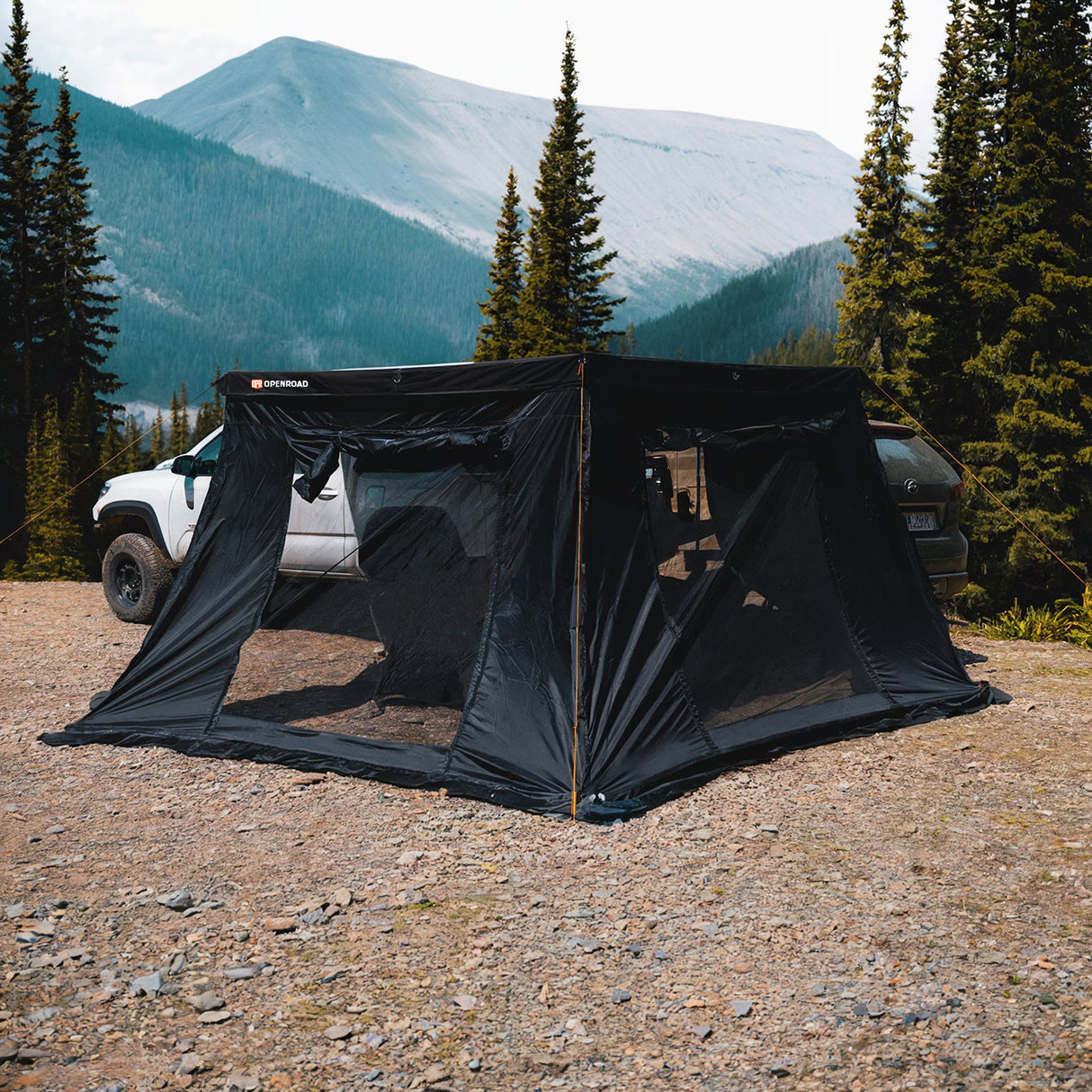 OPENROAD 270 Free Standing Awning for Camping Canada Market openroad4wd.com Driver Awning with Sidewalls