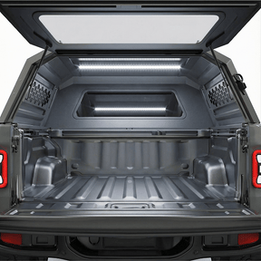 OPENROAD aluminum truck cap interior lighting and cargo access