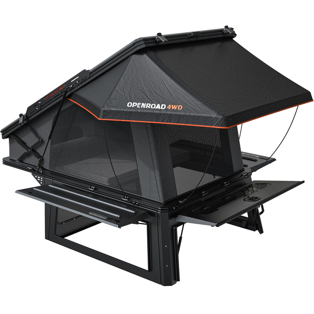 OPENROAD aluminum truck topper integrated rooftop tent overland camper open