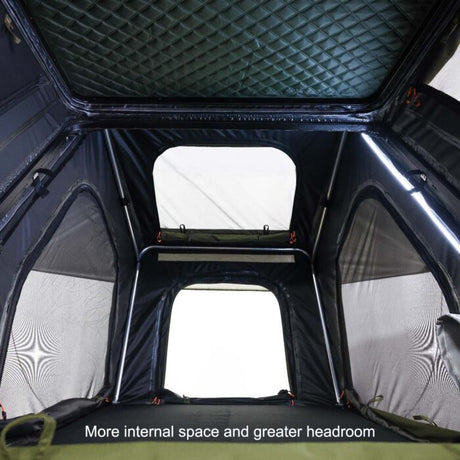 Kabari Z rooftop tent spacious interior and panoramic windows