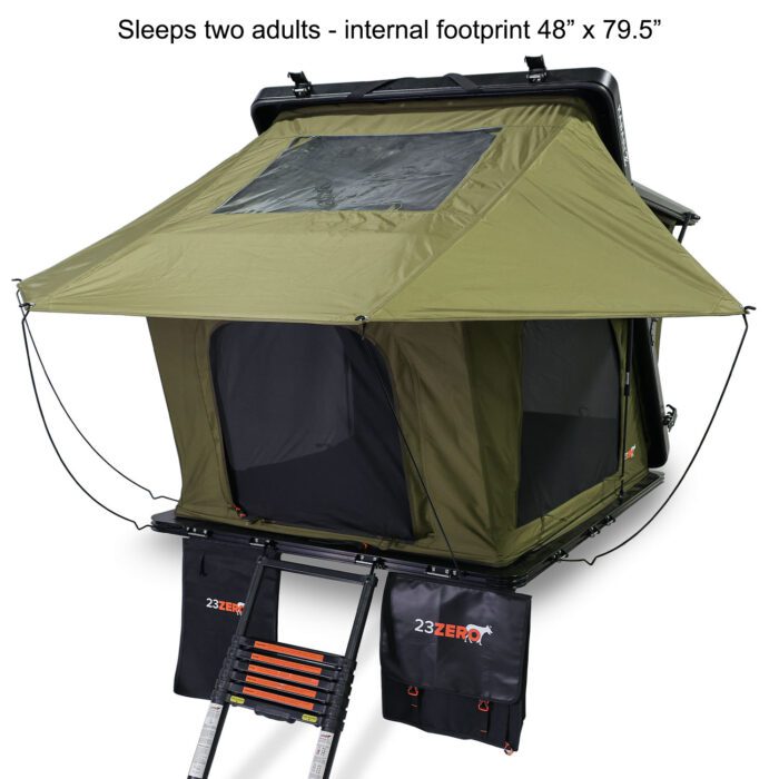 Kabari Z aluminum clamshell rooftop tent front and side access