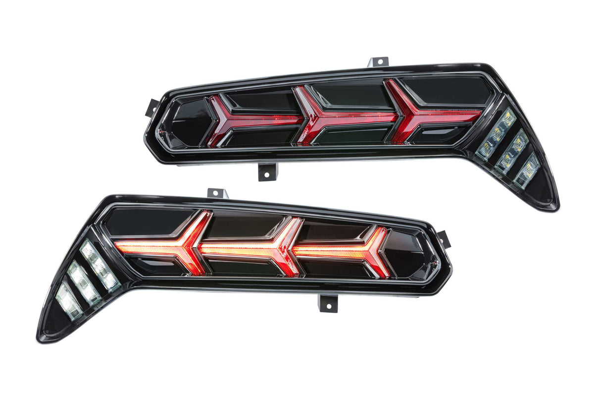 XB LED Tail Lights: Corvette C7 (14-19 / Red Lens Lambo / Set)