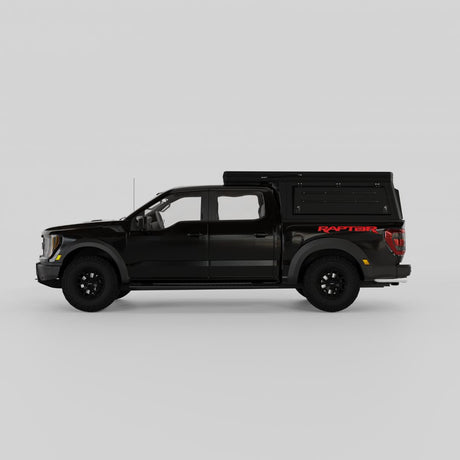 Side profile of Ford F-150 with Inca4x4 aluminum wedge camper