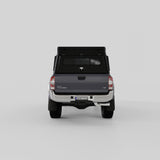 Rear view of Inca4x4 Tacoma aluminum camper closed