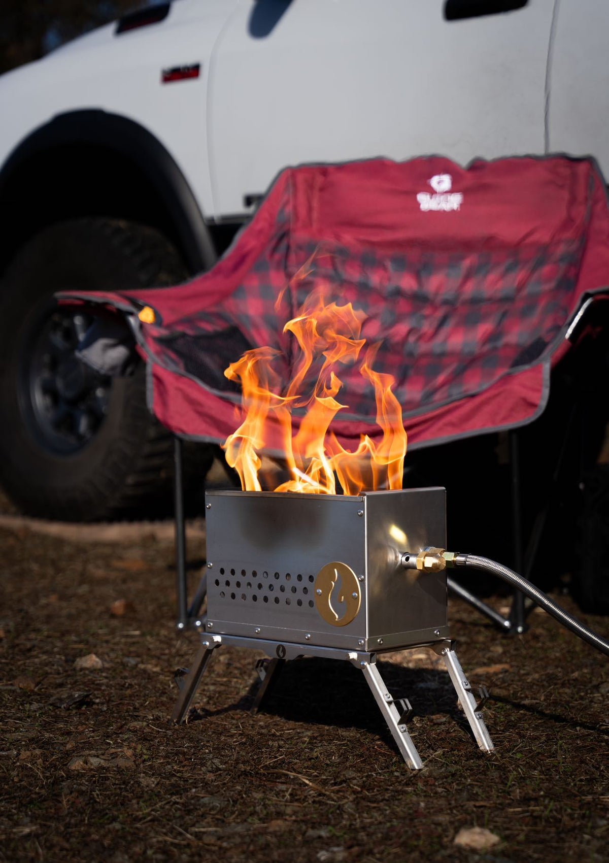 Reserve yours now! Hekla Combo: 304 Stainless Steel LavaBox, Stand/Grill, and Carry Bag