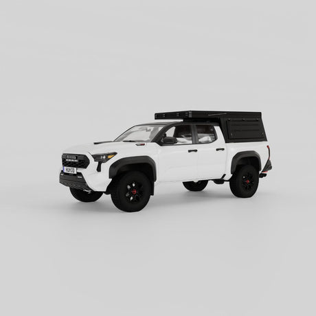 Inca4x4 Tacoma aluminum camper front side view with roof closed