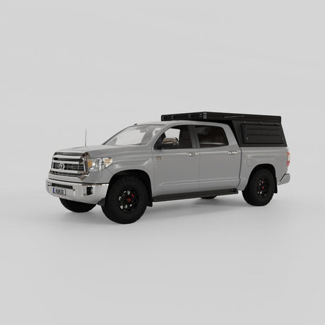Rear view of Inca4x4 aluminum Tundra overland camper