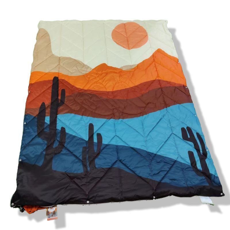 Reversible Packable Blanket + Poncho- Nature