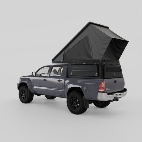 Inca4x4 aluminum pop-up camper open on 2005-2015 Toyota Tacoma
