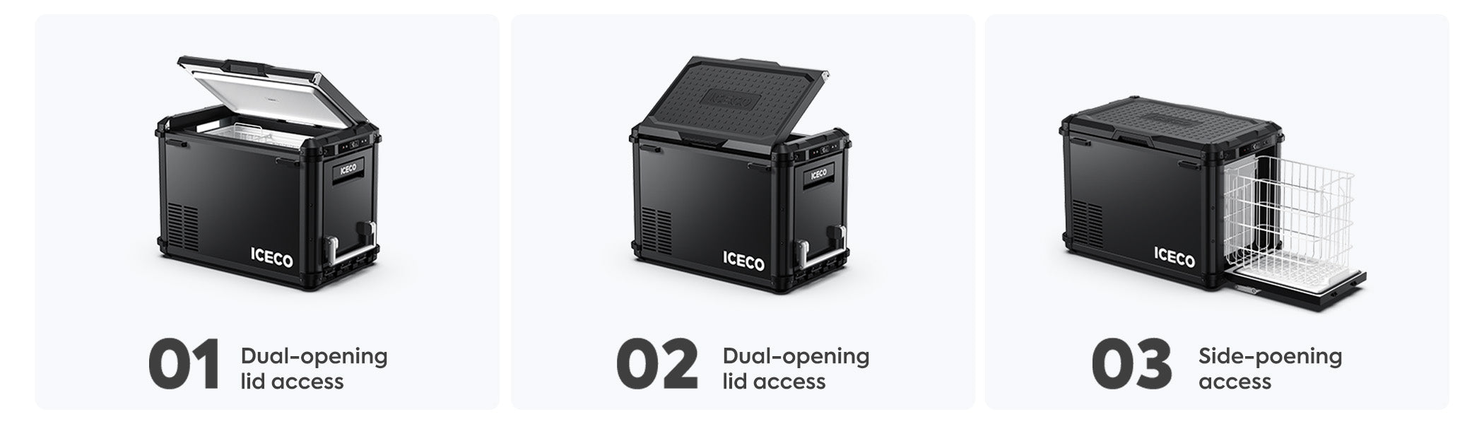 ICECO VL45Pro Plus 3-Way Access 12V Fridge Freezer | Side Drawer