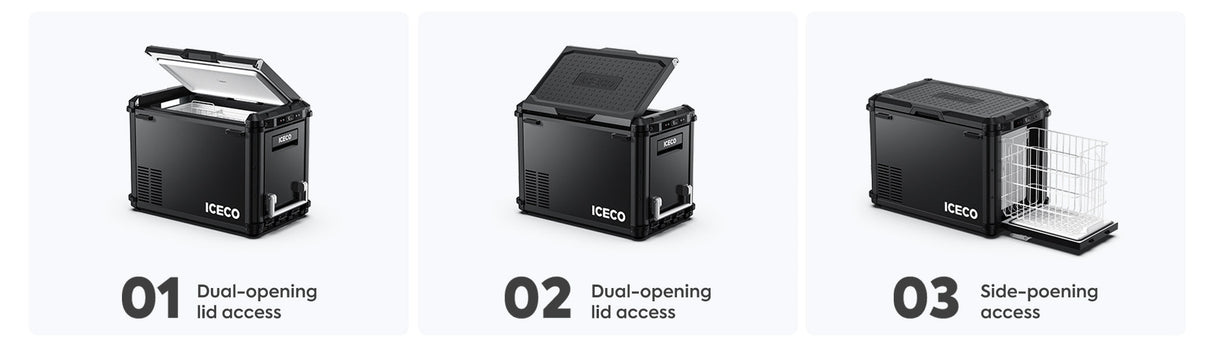 ICECO VL45Pro Plus three ways to open left right and side access