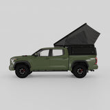 Side profile of open Inca4x4 pop-up camper on 2022-2024 Toyota Tundra