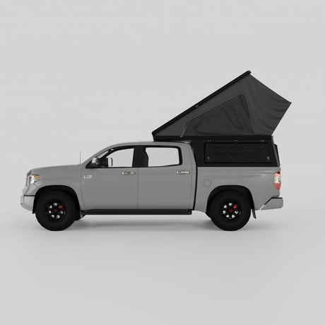Low-profile aluminum pop-up camper for Toyota Tundra 5.5-foot bed
