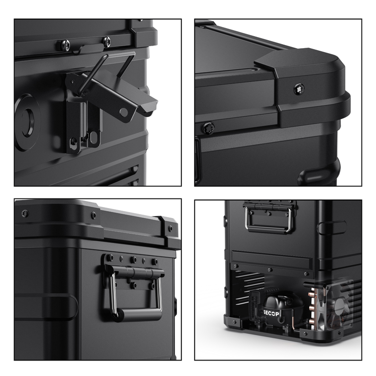ICECO APL35 dual zone aluminum 12V portable fridge freezer black for overlanding camping RV and truck builds