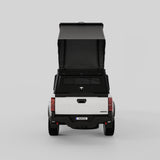 Rear view of Inca4x4 pop-up camper open on Toyota Tacoma