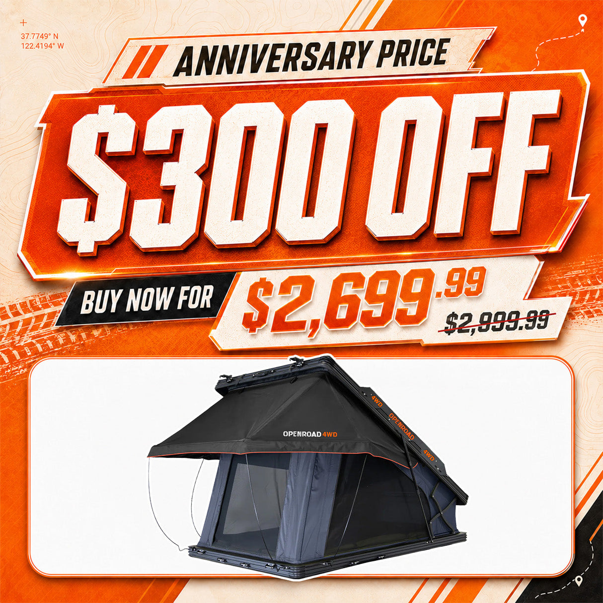 PeakRoof LT V2 Series rooftop tent overland camping product image 3